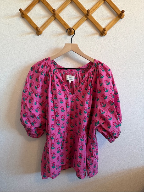Printfresh Tops - Printfresh Pink Floral Peasant Blouse